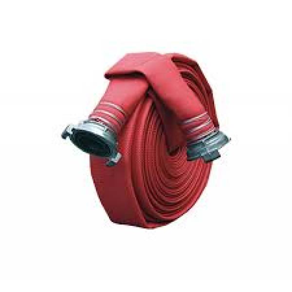 Рукав пожарный напорный РПМ(П)-150-1,2-М-УХЛ1 с внутренним гидроизоляционным покрытием и пропиткой каркаса (полимер красного цвета) в сборе с ГР-150 (дл.20м)